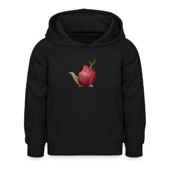Rote Rose - Kinder Hoodie - Schwarz - Vorne - AI Model Kid Female (0cm)
