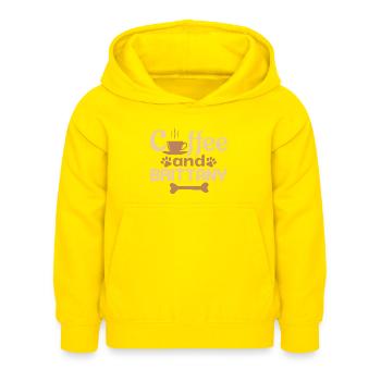 café et amoureux des animaux de compagnie bretons - Sweat à capuche Enfant - jaune - Devant - AI Model Kid Female (0cm)