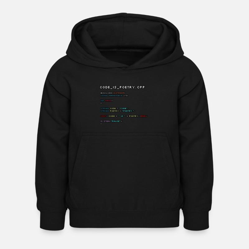 Code is Poetry.CPP - Kids Hoodie - black