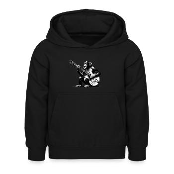 Gitarre | Affen Orchester StreetArt Banksy Style - Kinder Hoodie - Schwarz - Vorne - AI Model Kid Female (0cm)