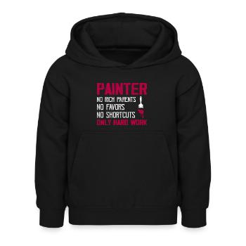 Peintre - Pas de parents riches Profession - Sweat à capuche Enfant - noir - Devant - AI Model Kid Female (0cm)