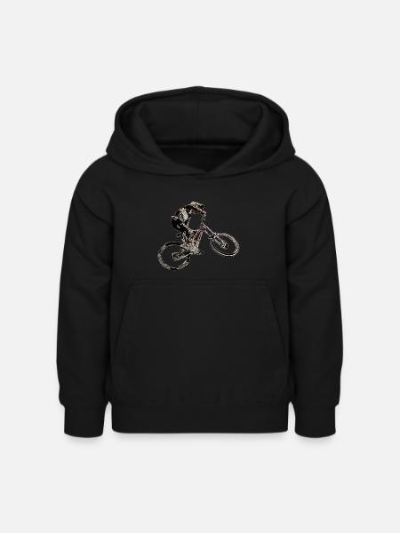 Downhill-Mountainbiken - Kinder Hoodie - Schwarz