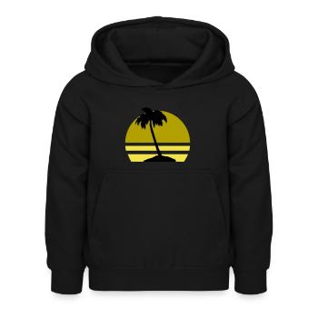 Île Palm - Sweat à capuche Enfant - noir - Devant - AI Model Kid Female (0cm)
