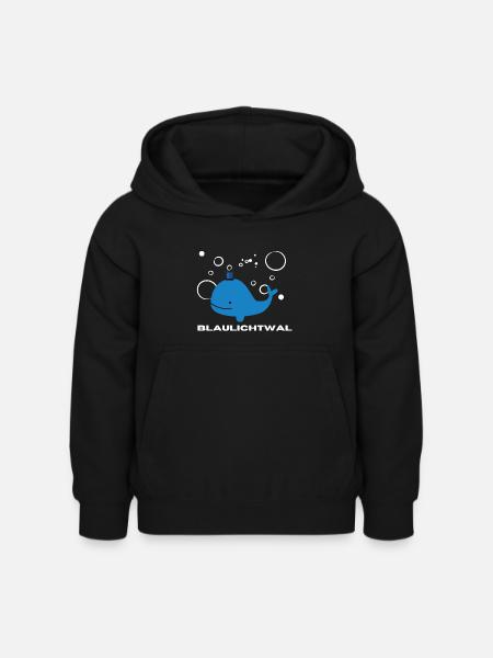 Blaulichtwal mit Luftblasen | Geschenk, Idee - Kinder Hoodie - Schwarz