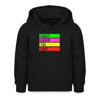 Crazy Laser Tag Lady - Sweat à capuche Enfant - noir - Devant - AI Model Kid Female (0cm)