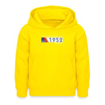 Funny Zeitreise Geburtstags Design December 1952 - Kinder Hoodie - Gelb - Vorne - AI Model Kid Female (0cm)