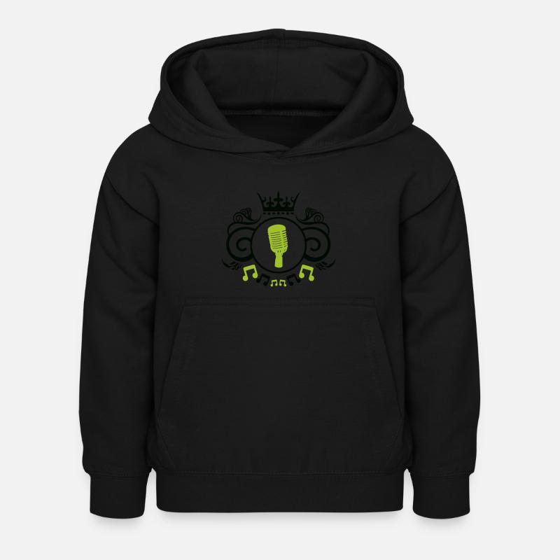 Écusson du microphone - Sweat à capuche Enfant - noir