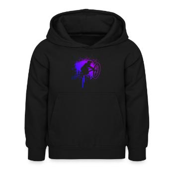 Radfahrer Mountainbiker Mountainbike Damen - Kinder Hoodie - Schwarz - Vorne - AI Model Kid Female (0cm)