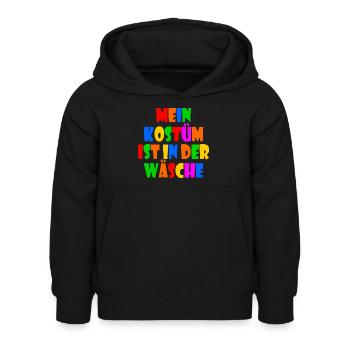 mein kostüm ist in der wäsche - Kinder Hoodie - Schwarz - Vorne - AI Model Kid Female (0cm)