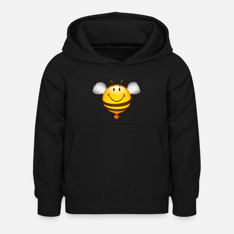 Smiley Bee - Hoodie til børn - sort