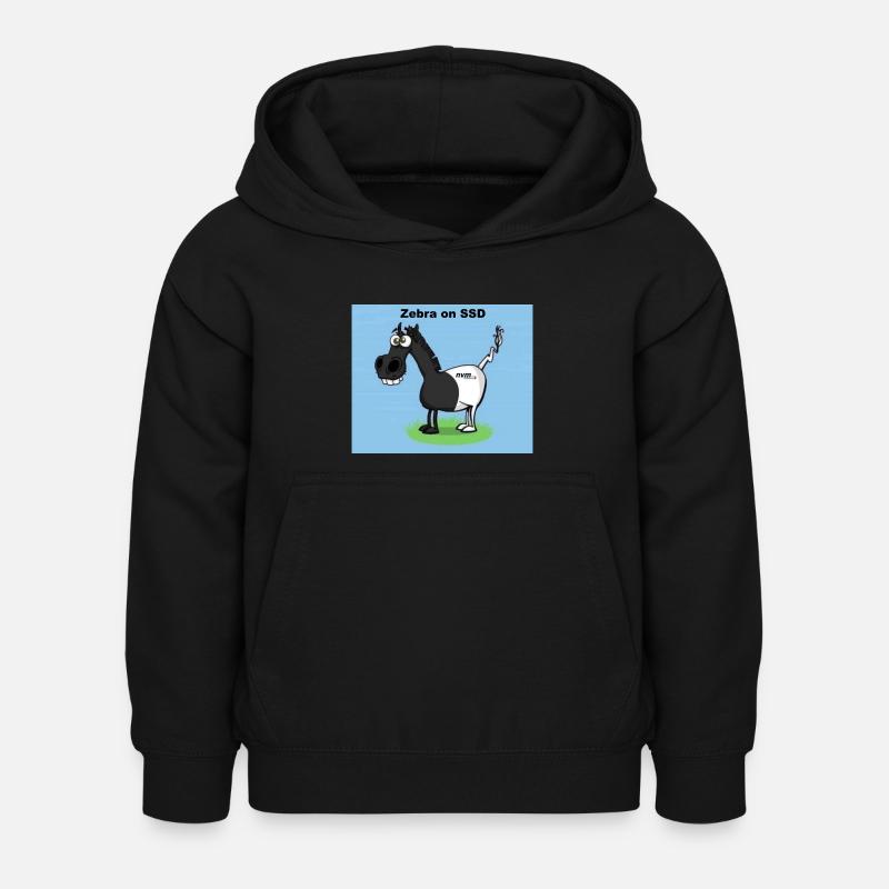 Zebra on SSD - Kinder Hoodie - Schwarz