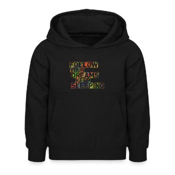 Folge deinen Träumen Schlaf weiter - Kinder Hoodie - Schwarz - Vorne - AI Model Kid Female (0cm)