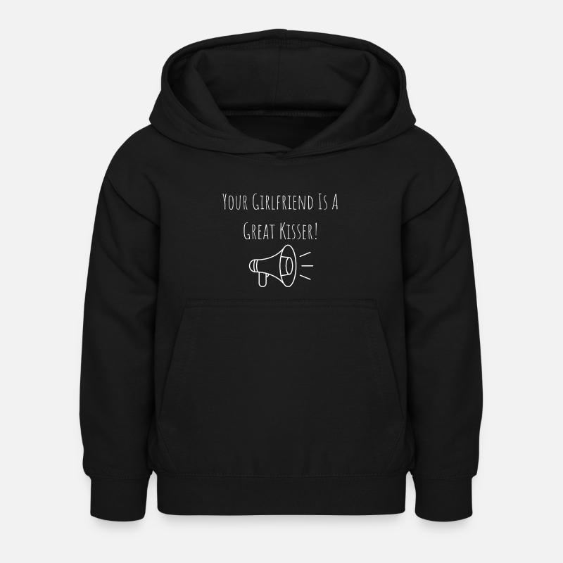 Ta copine embrasse bien - Sweat à capuche Enfant - noir