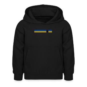 UKRAINE Sportlich - Kinder Hoodie - Schwarz - Vorne - AI Model Kid Female (0cm)