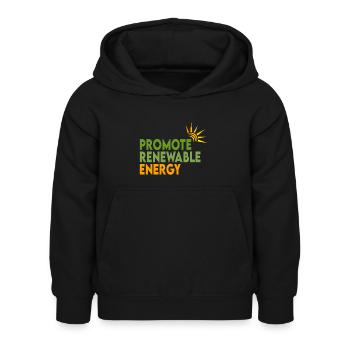 Énergies renouvelables - Sweat à capuche Enfant - noir - Devant - AI Model Kid Female (0cm)