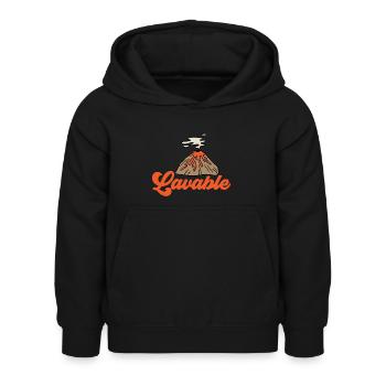 volcano, geology, volcanology, lava - Kids Hoodie - black - Front - AI Model Kid Female (0cm)