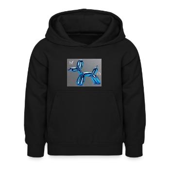 Hunde-Ballon - Kinder Hoodie - Schwarz - Vorne - AI Model Kid Female (0cm)