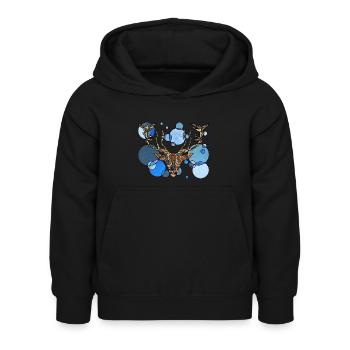 Géométrie de Hirsch - Sweat à capuche Enfant - noir - Devant - AI Model Kid Female (0cm)