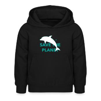 Save The Planet - Kinder Hoodie - Schwarz - Vorne - AI Model Kid Female (0cm)