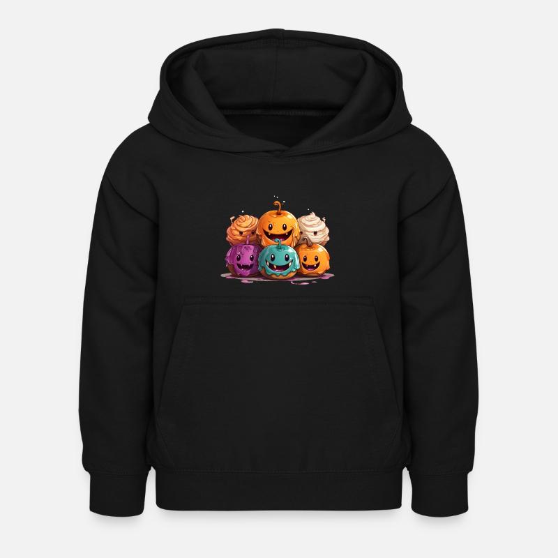 Halloween citrouilles mignon et drôle Donut citrouille - Sweat à capuche Enfant - noir