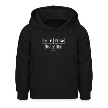 luftige Hoehe (dunkle Stoffe) - Kinder Hoodie - Schwarz - Vorne - AI Model Kid Female (0cm)