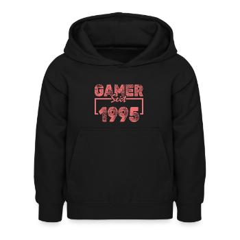 1995 - Kinder Hoodie - Schwarz - Vorne - AI Model Kid Female (0cm)