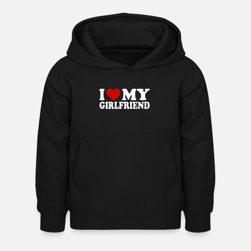 I love my girlfriend - Sweat à capuche Enfant - noir