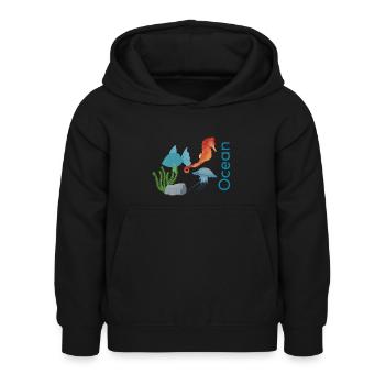 Ocean - Kinder Hoodie - Schwarz - Vorne - AI Model Kid Female (0cm)
