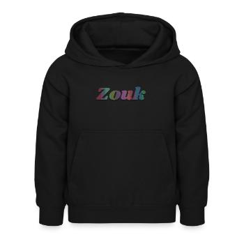 Zouk - Kinder Hoodie - Schwarz - Vorne - AI Model Kid Female (0cm)