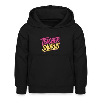 Teacher-saurus 12 - Kinder Hoodie - Schwarz - Vorne - AI Model Kid Female (0cm)