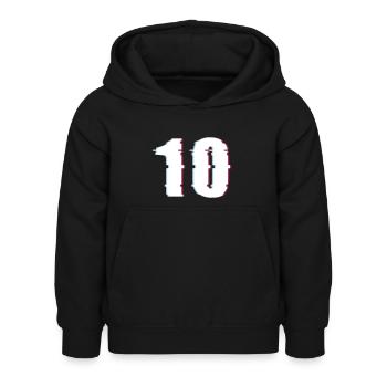 10 Ten Number Effect Distorted Number - Kids Hoodie - black - Front - AI Model Kid Female (0cm)