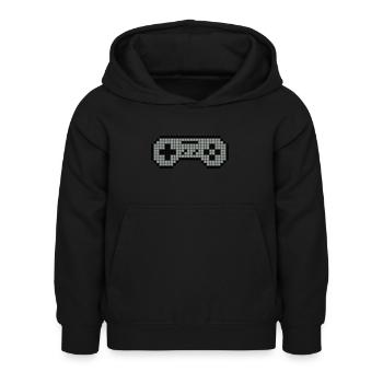 8-bit gamepad 02 - Kids Hoodie - black - Front - AI Model Kid Female (0cm)