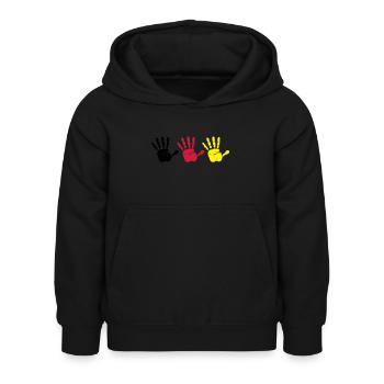 Empreinte de main Trio - Sweat à capuche Enfant - noir - Devant - AI Model Kid Female (0cm)