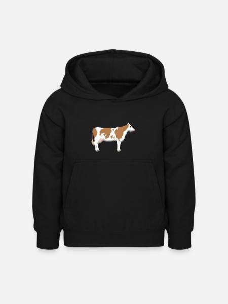 Kuh Fleckvieh Seite - Kinder Hoodie - Schwarz
