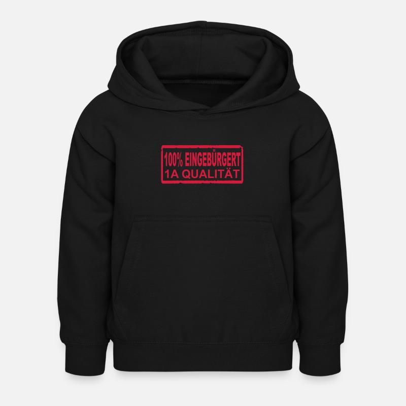 100% eingebürgert - Kinder Hoodie - Schwarz