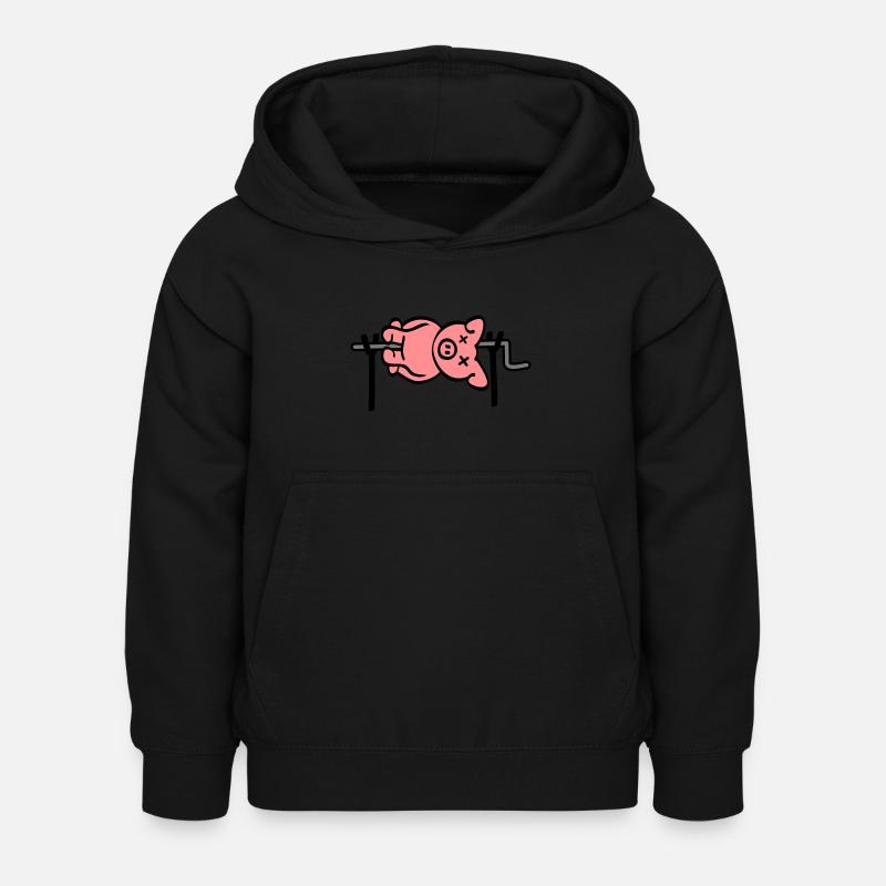 Pig Barbecue - Kids Hoodie - black