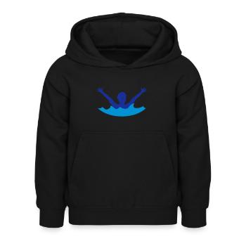 water drown help call shout emergency save w - Kids Hoodie - black - Front - AI Model Kid Female (0cm)