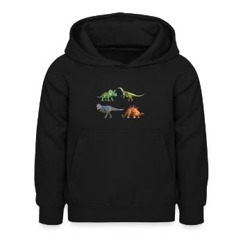 dinosaurier_06201403 - Kinder Hoodie - Schwarz - Vorne - AI Model Kid Female (0cm)