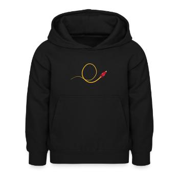 Looping fliegende Rakete - Kinder Hoodie - Schwarz - Vorne - AI Model Kid Female (0cm)