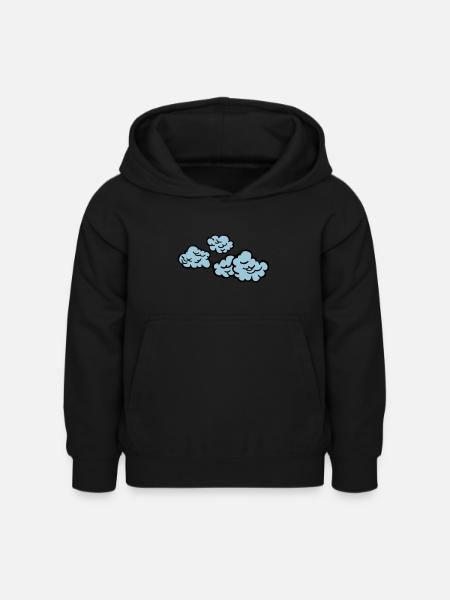 Wolken - Kinder Hoodie - Schwarz