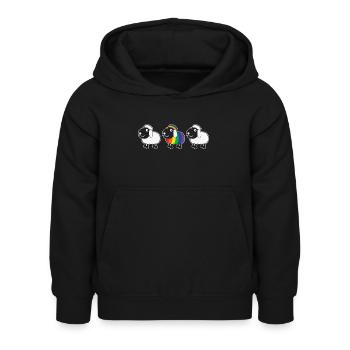 Arc en ciel être différent arc en ciel drapeau gay - Sweat à capuche Enfant - noir - Devant - AI Model Kid Female (0cm)