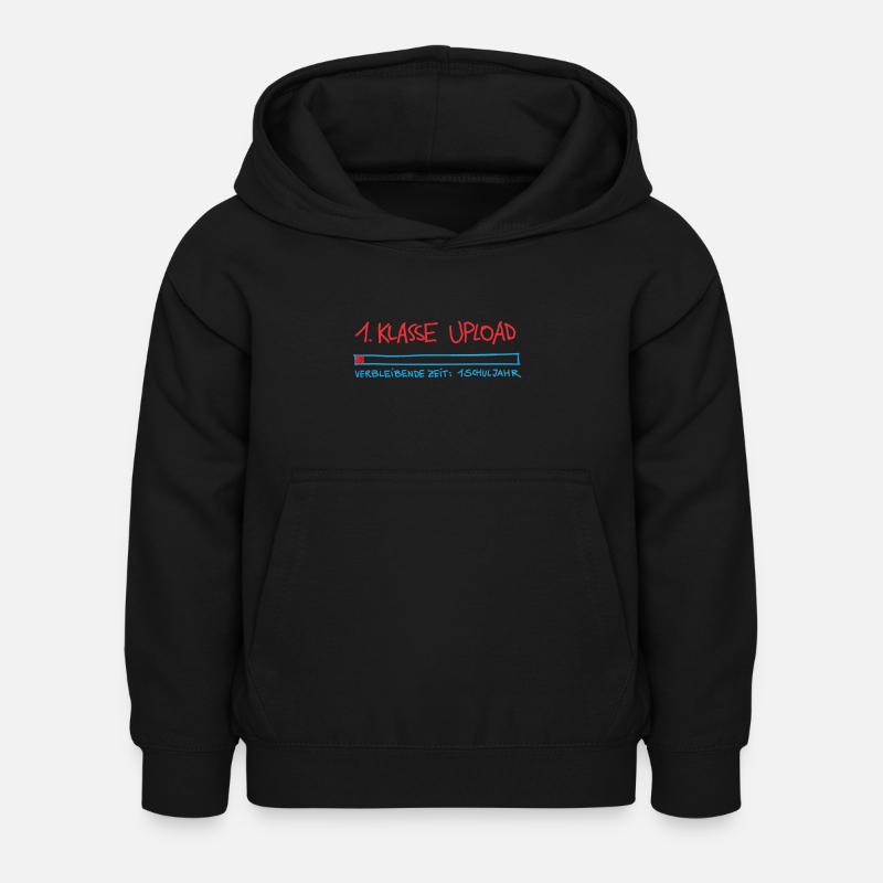 Erste Klasse Upload - Kinder Hoodie - Schwarz