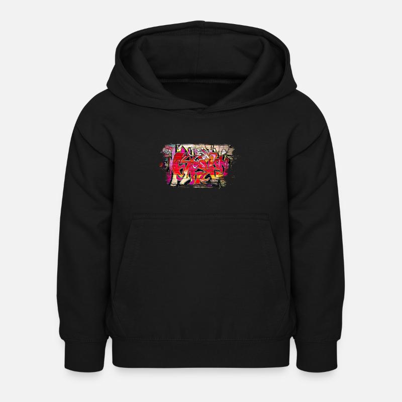 Graffiti - Kinder Hoodie - Schwarz