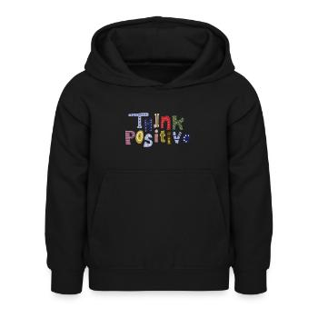 Think Positive - Kids Hoodie - black - Front - AI Model Kid Female (0cm)
