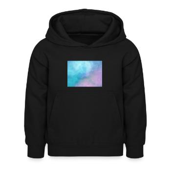 Space Rechteck - Kinder Hoodie - Schwarz - Vorne - AI Model Kid Female (0cm)