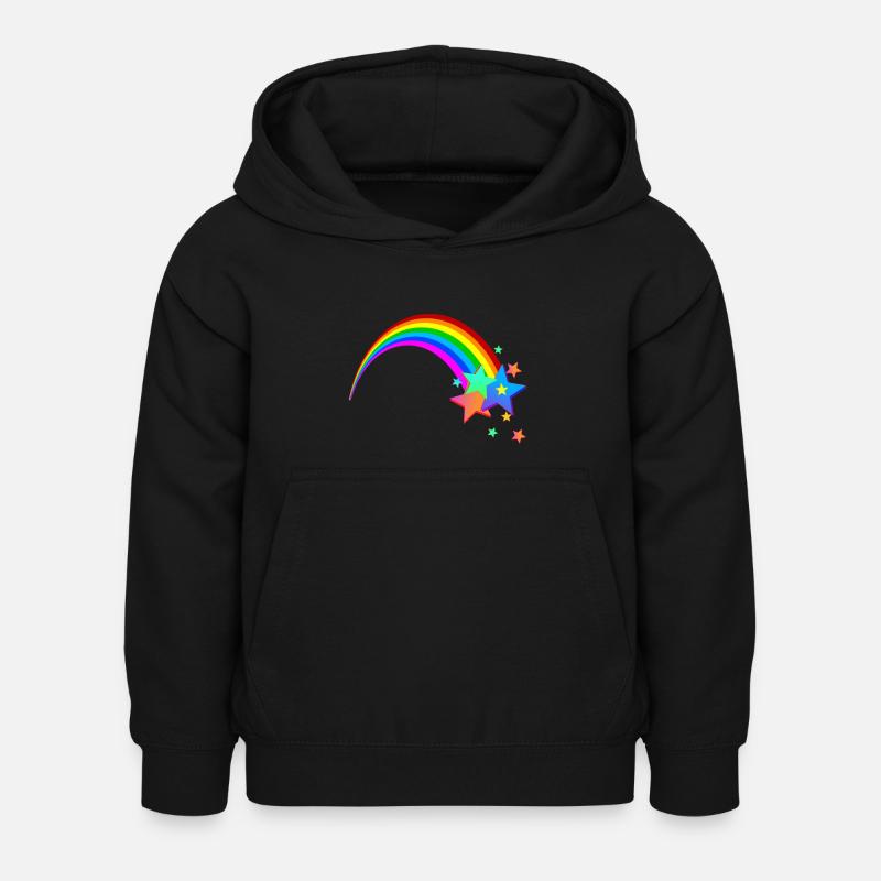 Regenbogen Sternschnuppe - Kinder Hoodie - Schwarz
