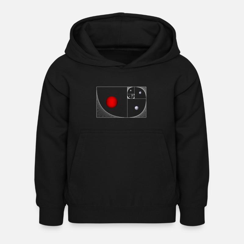Fibonacci Schnecke - Kinder Hoodie - Schwarz