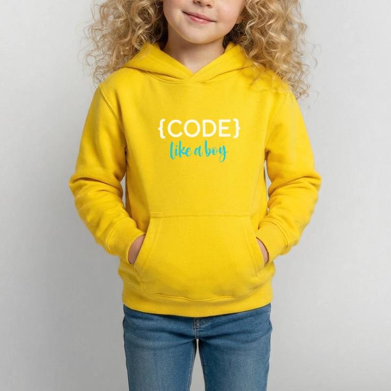 Code Like A Boy Programming Coder Computer Geek Pc Kinder Hoodie