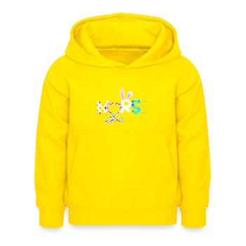 Nurse Rabbit Ear Stethoscope Happy Easter - Kids Hoodie - yellow - Front - AI Model Kid Female (0cm)