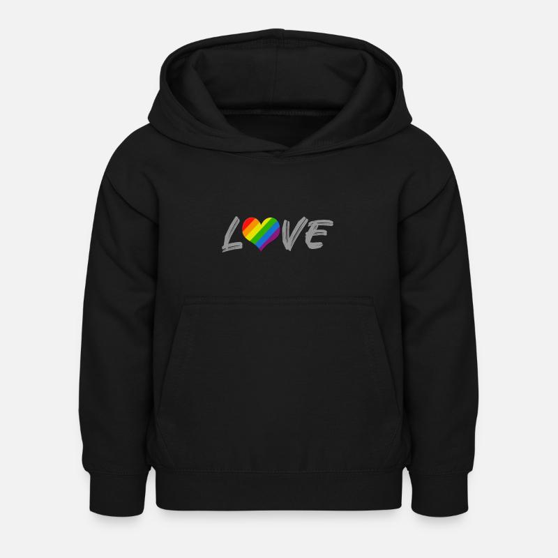Amour LGBT - Sweat à capuche Enfant - noir